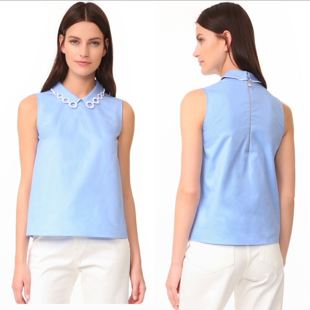 ❤️ CARVEN EMBROIDERED COTTON POPLIN TOP, 4